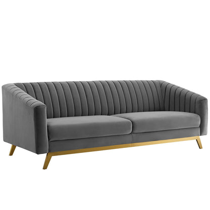 Valiant Vertical Channel Tufted Performance Velvet Sofa by Modway