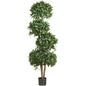 69" Sweet Bay Topiary w/4 Balls Silk Tree