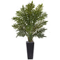 4.5' Evergreen Plant In Black Planter 6314 By Nearly Natural