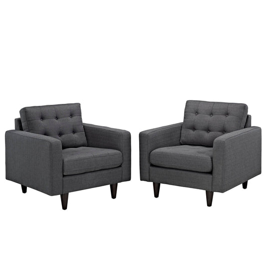Empress Upholstered Fabric Armchair Set of 2 by Modway