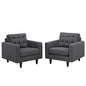 Empress Upholstered Fabric Armchair Set of 2 by Modway