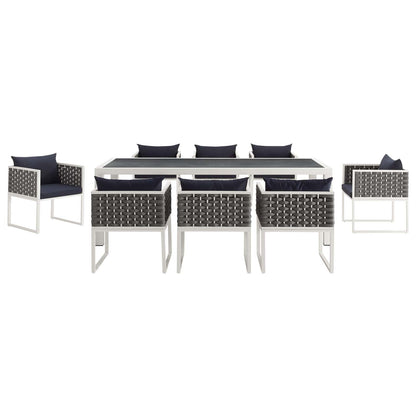Stance 9 Piece Outdoor Patio Aluminum Dining Set by Modway