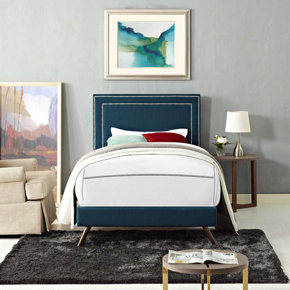 Virginia Fabric Twin Platform Bed with Round Splayed Legs by Modway