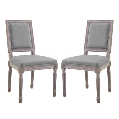 Court Upholstered Fabric Dining Side Chair Set of 2 by Modway