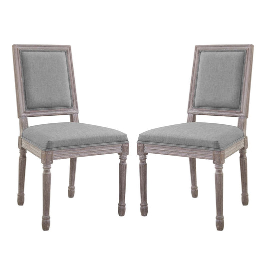 Court Upholstered Fabric Dining Side Chair Set of 2 by Modway