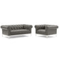 Idyll Tufted Upholstered Leather Loveseat and Armchair by Modway