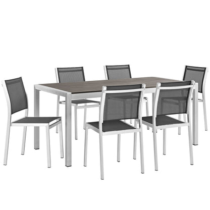 Shore 7 Piece Outdoor Patio Aluminum Dining Set by Modway