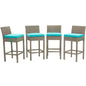 Conduit Outdoor Patio Wicker Rattan Bar Stool Set of 4 by Modway