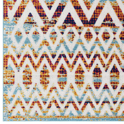 Reflect Tamako Diamond and Chevron Moroccan Trellis 5x8 Indoor / Outdoor Area Rug by Modway