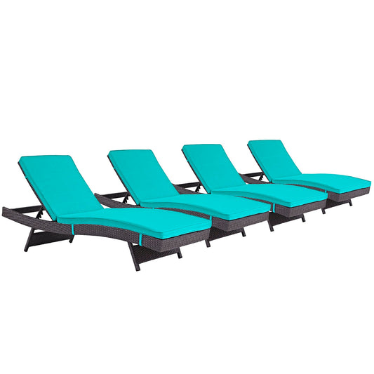 Convene Outdoor Patio Chaise Set of 4 by Modway