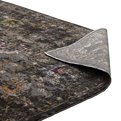 Minu Distressed Floral Lattice 4x6 Area Rug by Modway