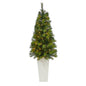 57' Green Valley Pine Artificial Christmas Tree w/ 100 Warm White LED Lights