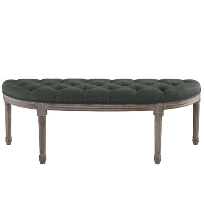 Esteem Vintage French Upholstered Fabric Semi-Circle Bench by Modway