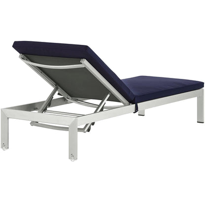 Shore 3 Piece Outdoor Patio Aluminum Chaise with Cushions by Modway