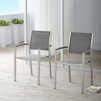 Shore Outdoor Patio Aluminum Dining Chair Set of 2 by Modway