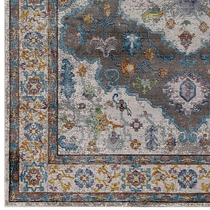 Success Anisah Distressed Floral Vintage Medallion 4x6 Area Rug by Modway