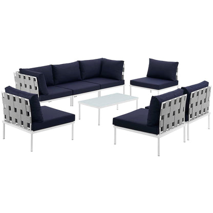 Harmony 8 Piece Outdoor Patio Aluminum Sectional Sofa Set by Modway