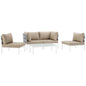 Harmony 5 Piece Outdoor Patio Aluminum Sectional Sofa Set by Modway