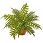24"  Hares Foot Fern Artificial Plant in Planter (Real Touch)