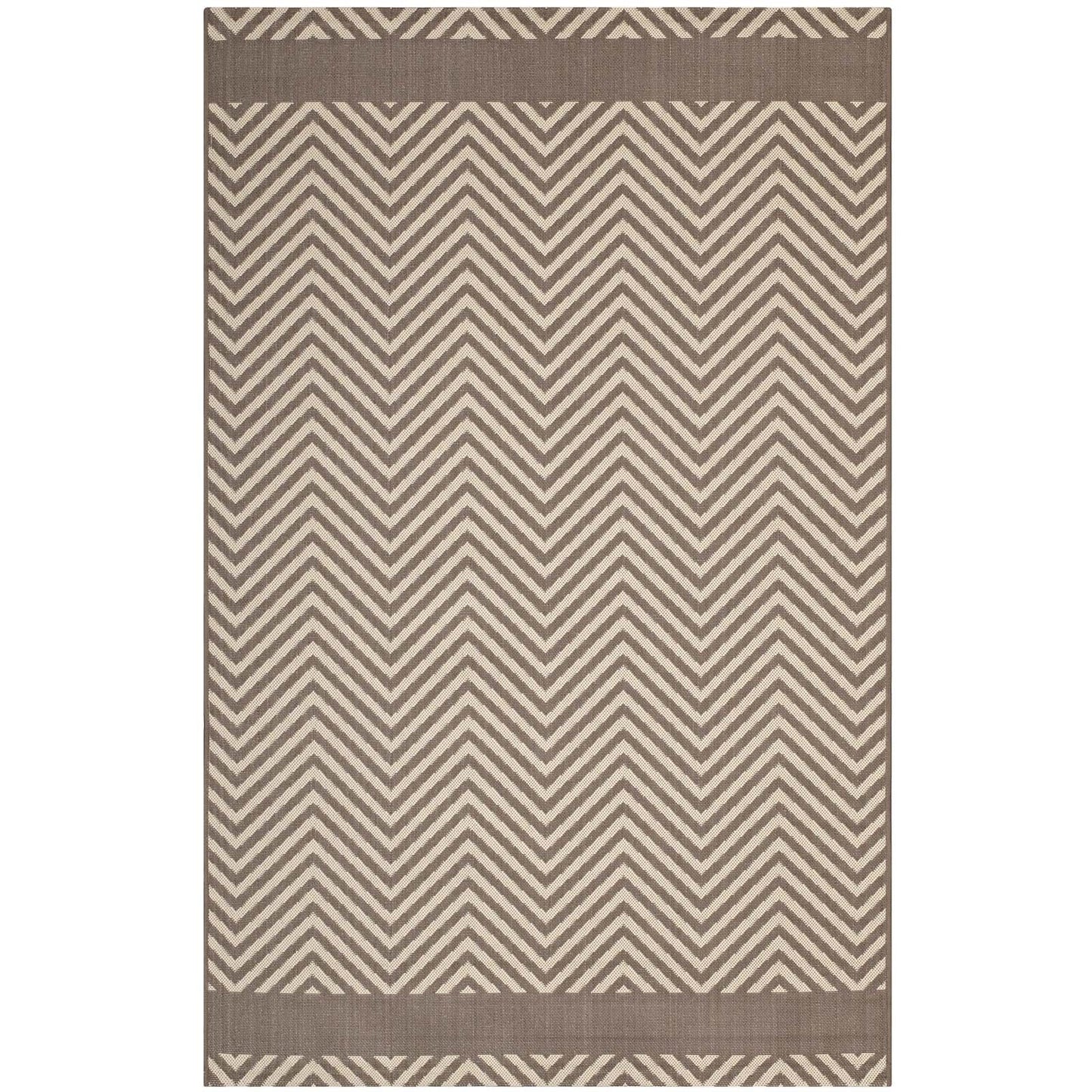 Optica Chevron With End Borders Indoor and Outdoor 8x10 Area Rug by Modway