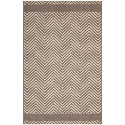 Optica Chevron With End Borders Indoor and Outdoor 8x10 Area Rug by Modway
