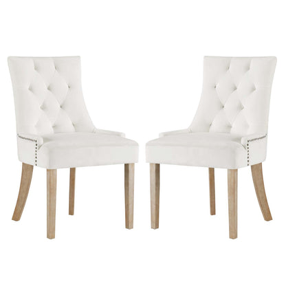 Pose Performance Velvet Dining Chair Set of 2 by Modway