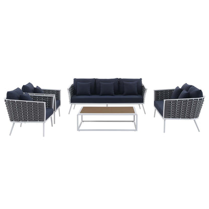 Stance 5 Piece Outdoor Patio Aluminum Sectional Sofa Set by Modway