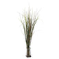 Grass & Bamboo w/Glass Vase Silk Plant