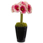 Gerber Daisy Artificial Arrangement in Black Vase