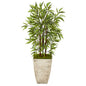 53" Bamboo Artificial Tree in Country White Planter