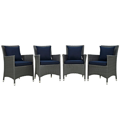 Sojourn 4 Piece Outdoor Patio Sunbrella¨ Dining Set by Modway