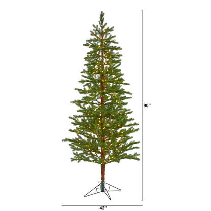 7.5' Fairbanks Fir Artificial Christmas Tree w/ 350 Clear Warm LED Lights