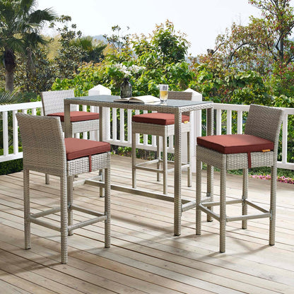 Conduit Outdoor Patio Wicker Rattan Bar Stool Set of 4 by Modway