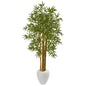 65"  Multi Bambusa Bamboo Artificial Tree in White Planter