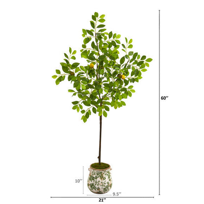 5' Lemon Artificial Tree in Floral Planter