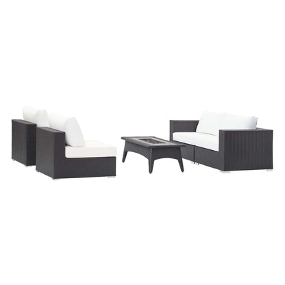 Convene 5 Piece Set Outdoor Patio with Fire Pit by Modway