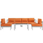 Shore 5 Piece Outdoor Patio Aluminum Sectional Sofa Set by Modway