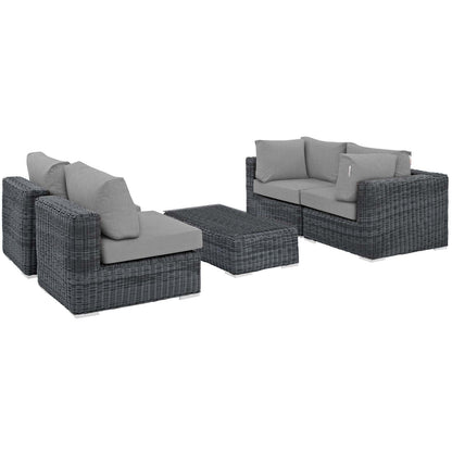 Summon 5 Piece Outdoor Patio Sunbrella¨ Sectional Set by Modway