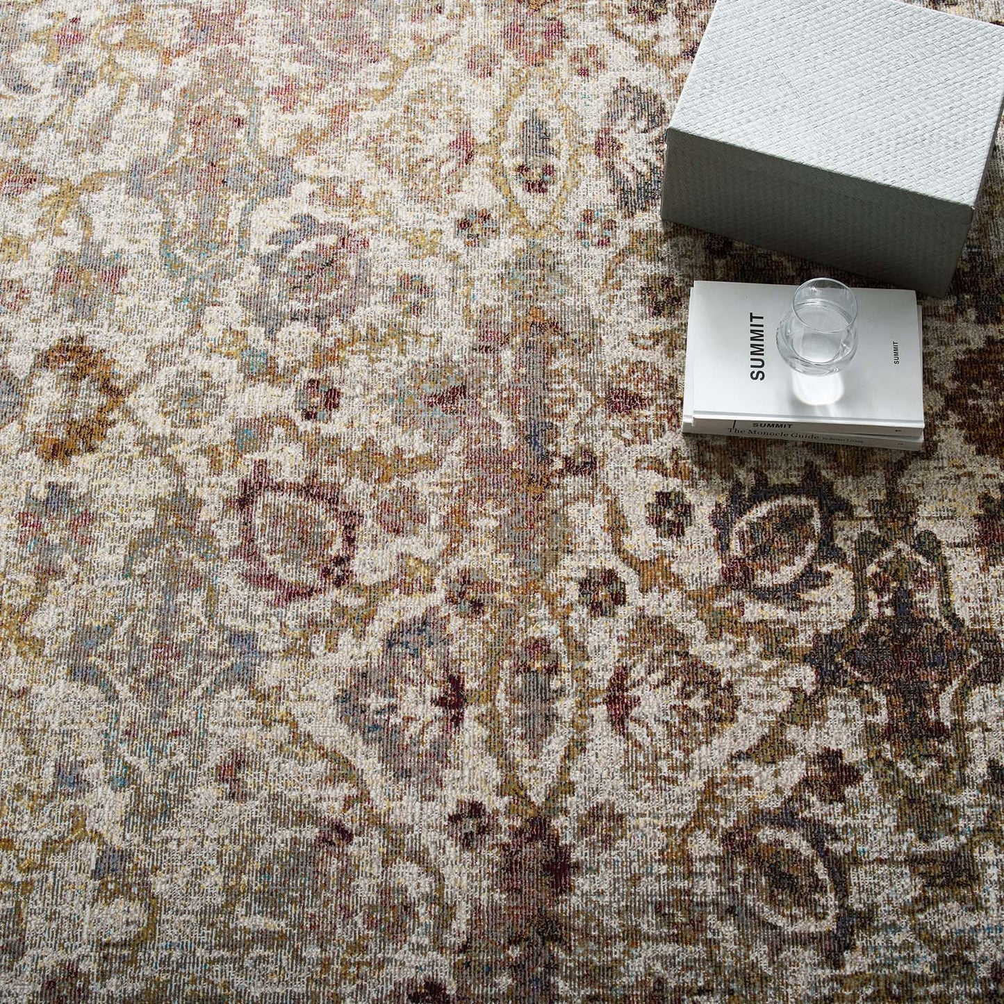 Success Kaede Distressed Vintage Floral Moroccan Trellis 4x6 Area Rug by Modway