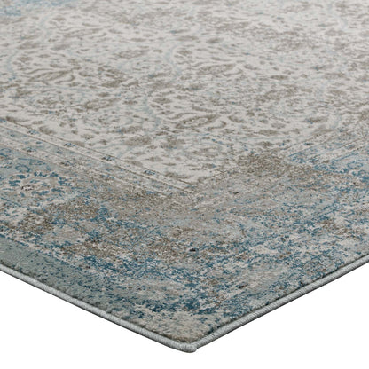 Dilys Distressed Vintage Floral Lattice 5x8 Area Rug by Modway