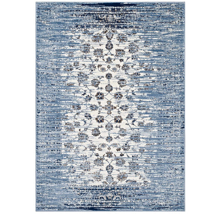 Chiara Distressed Floral Lattice Contemporary 8x10 Area Rug by Modway