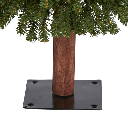 3' Grand Alpine Artificial Christmas Tree with 50 Clear Lights w/Natural Trunk