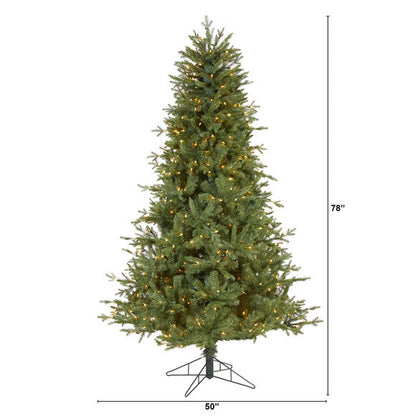 6.5' New Hampshire Spruce Artificial Christmas Tree with 500 Warm White Lights