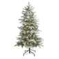 5' Slim Flocked Nova Scotia Spruce Artificial Christmas Tree