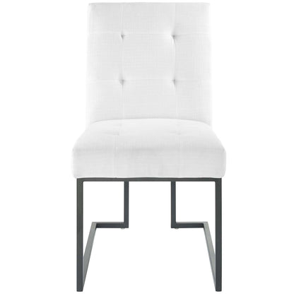 Privy Black Stainless Steel Upholstered Fabric Dining Chair by Modway