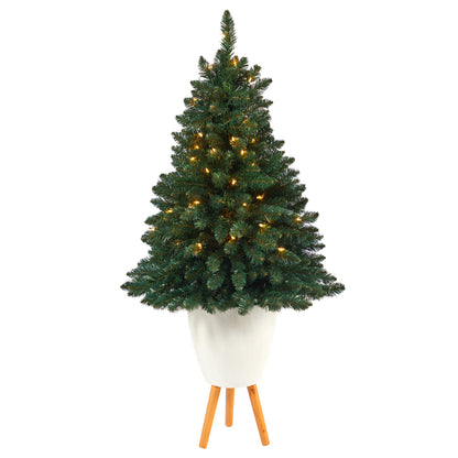 57' Northern Rocky Spruce Artificial Christmas Tree w/ 100 Clear Lights