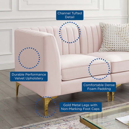 Triumph Channel Tufted Performance Velvet Loveseat by Modway