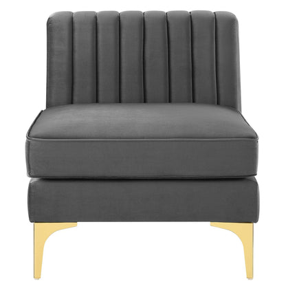 Triumph Channel Tufted Performance Velvet Armless Chair by Modway