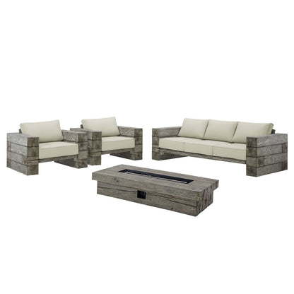 Manteo Rustic Coastal Outdoor Patio Sunbrella¨ 4 Piece Set