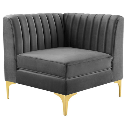 Triumph 5-Piece Channel Tufted Performance Velvet Sectional Sofa by Modway
